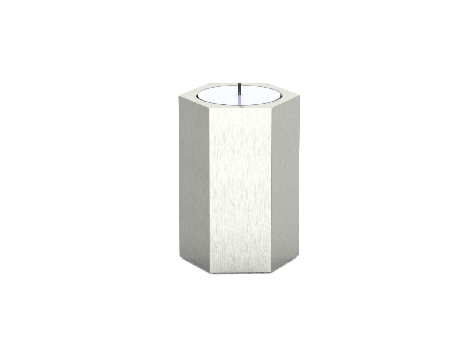 RVS Urn CANDLE Zeskant